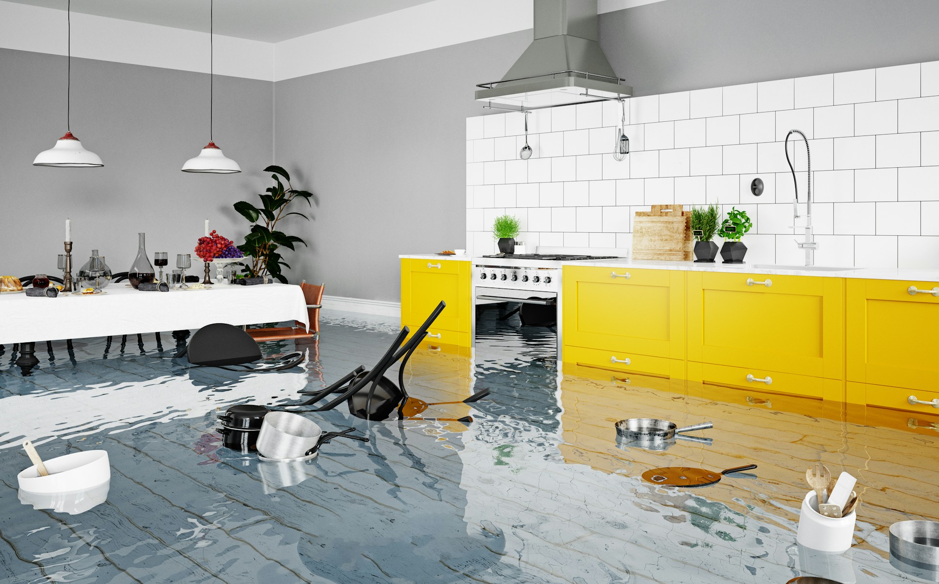 flooded house